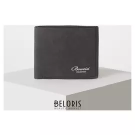 Кошелёк мужской, 2 отдела, цвет чёрный