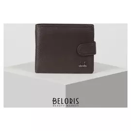 Кошелёк мужской, 2 отдела, для карт, для монет на клапане, цвет кофе