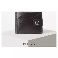 Кошелёк мужской, 2 отдела на клапане, цвет коричневый