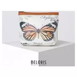 Кошелёк, отдел на молнии, цвет белый/рыжий