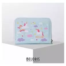 Кошелёк, отдел на молнии, цвет голубой