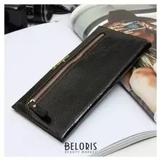 Кошелёк женский, 2 отдела, цвет чёрный