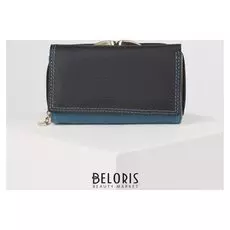 Кошелёк женский, 2 отдела на клапане, цвет бирюзовый