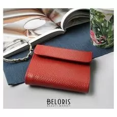 Кошелёк женский, 2 отдела на клапане, цвет красный