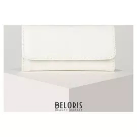 Кошелёк женский, 2 отдела на клапане, цвет белый