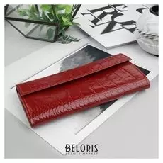 Кошелёк женский, 2 отдела на клапане, цвет красный