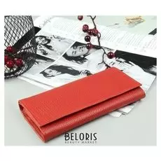 Кошелёк женский, 2 отдела на клапане, цвет красный