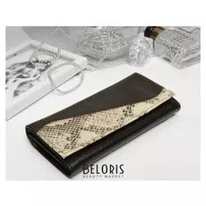 Кошелёк женский, 2 отдела на клапане, цвет коричневый