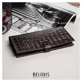 Кошелёк женский, 2 отдела на клапане, цвет коричневый