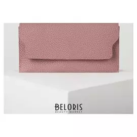 Кошелёк женский, 2 отдела на клапане, цвет пудра