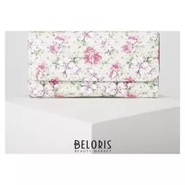 Кошелёк женский, 2 отдела на клапане, цвет бежевый