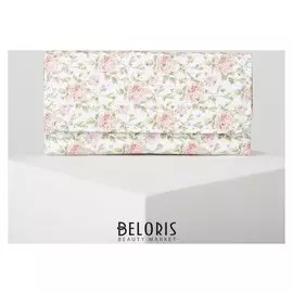 Кошелёк женский, 2 отдела на клапане, цвет бежевый