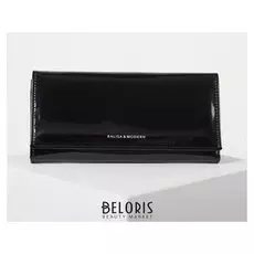 Кошелёк женский, 2 отдела на клапане, цвет чёрный