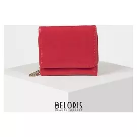 Кошелёк женский, 2 отдела на клапане, цвет красный