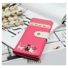 Кошелёк женский, 2 отдела на клапане, цвет малиновый