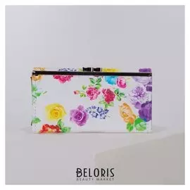 Кошелёк женский, 2 отдела на клапане, цвет белый