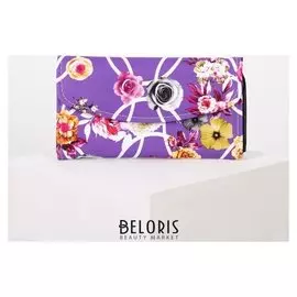 Кошелёк женский, 2 отдела на клапане, цвет сиреневый