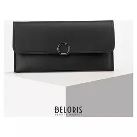 Кошелёк женский, 2 отдела на клапане, цвет чёрный