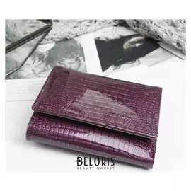 Кошелёк женский, 2 отдела на клапане, цвет фиолетовый