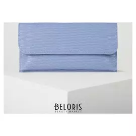 Кошелёк женский, 2 отдела на клапане, цвет голубой