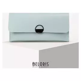 Кошелёк женский, 2 отдела на клапане, цвет голубой