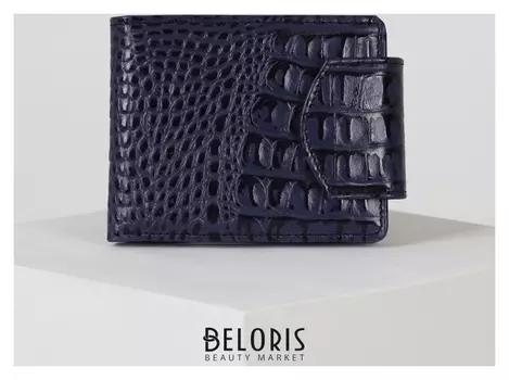 Кошелёк женский, 2 отдела на клапане, цвет синий