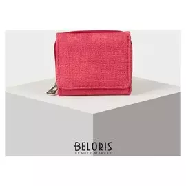 Кошелёк женский, 2 отдела на кнопке, цвет красный