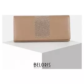 Кошелёк женский, 2 отдела на магните, цвет бежевый