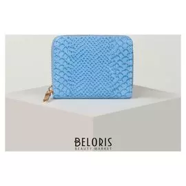 Кошелёк женский, 2 отдела на молнии, цвет голубой