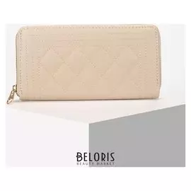 Кошелёк женский, 2 отдела на молнии, цвет бежевый