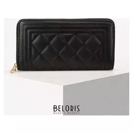 Кошелёк женский, 2 отдела на молнии, цвет чёрный