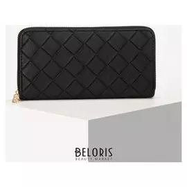 Кошелёк женский, 2 отдела на молнии, цвет чёрный