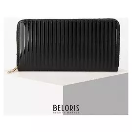 Кошелёк женский, 2 отдела на молнии, цвет чёрный