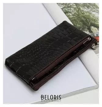 Кошелёк женский, 2 отдела на молнии, цвет коричневый