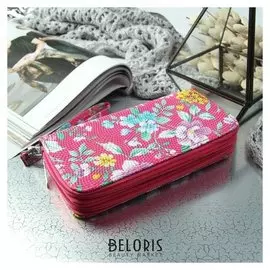 Кошелёк женский, 2 отдела на молниях, с ручкой, цвет малиновый