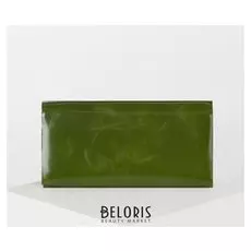 Кошелёк женский, 3 отдела на клапане, цвет зелёный