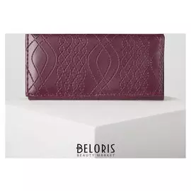 Кошелёк женский, 3 отдела на клапане, цвет фиолетовый