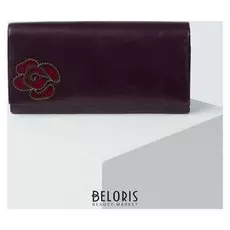 Кошелёк женский, 3 отдела на клапане, цвет фиолетовый