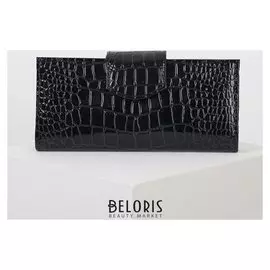 Кошелёк женский, 3 отдела на клапане, цвет зелёный