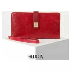 Кошелёк женский, 3 отдела на клапане, цвет красный