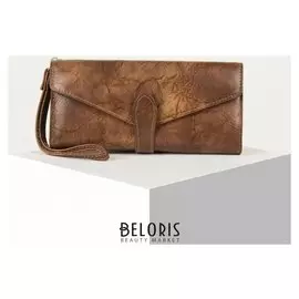 Кошелёк женский, 3 отдела на клапане, цвет коричневый