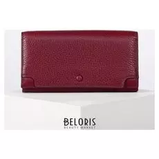 Кошелёк женский, 3 отдела на клапане, цвет бордовый