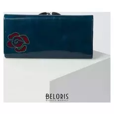 Кошелёк женский, 3 отдела на клапане, цвет синий