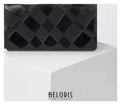 Кошелёк женский, 3 отдела на клапане, цвет чёрный