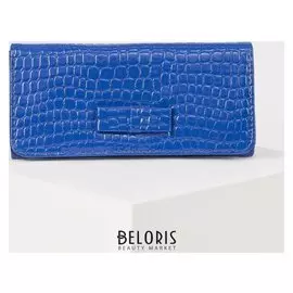 Кошелёк женский, 3 отдела на клапане, цвет синий