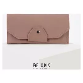 Кошелёк женский, 3 отдела на клапане, цвет светло-коричневый