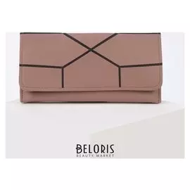 Кошелёк женский, 3 отдела на клапане, цвет светло-коричневый