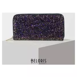 Кошелёк женский, 3 отдела на молнии, цвет чёрный