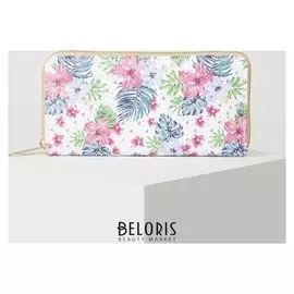 Кошелёк женский, 3 отдела на молнии, цвет белый