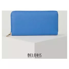 Кошелёк женский, 3 отдела на молнии, цвет синий